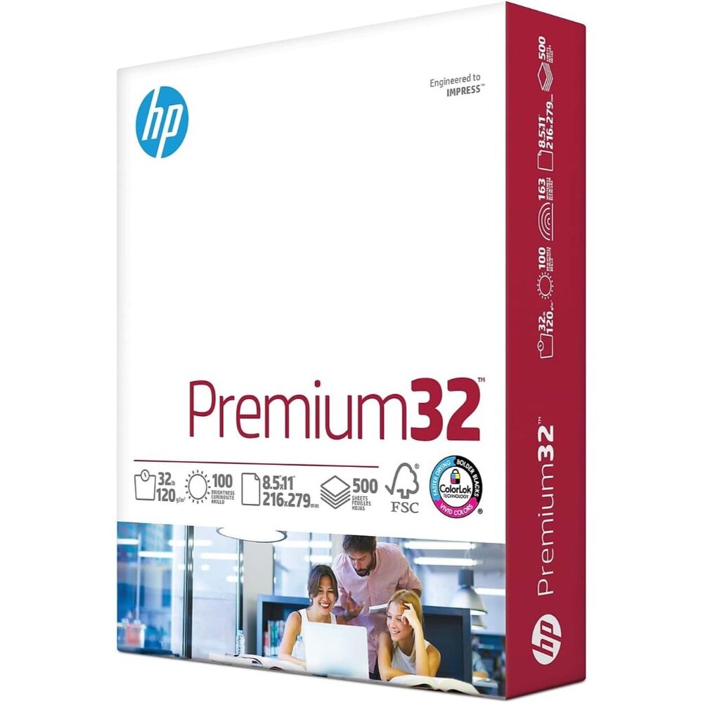 HP Paper Printer | 8.5 x 11 Paper | Premium 32 lb | 1 Ream - 500 Sheets | 100 Br